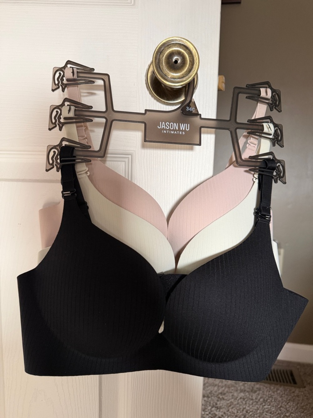 Jason Wu Black Seamless Molded Bra with Pink and Cream Liners